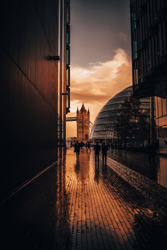 Photo of London city at sunset